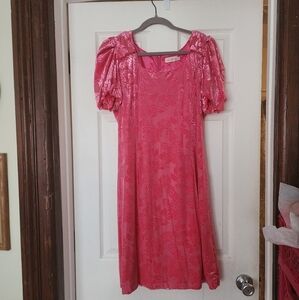 Ivy City Co Nina Bow Dress in Pink Velvet Size 16